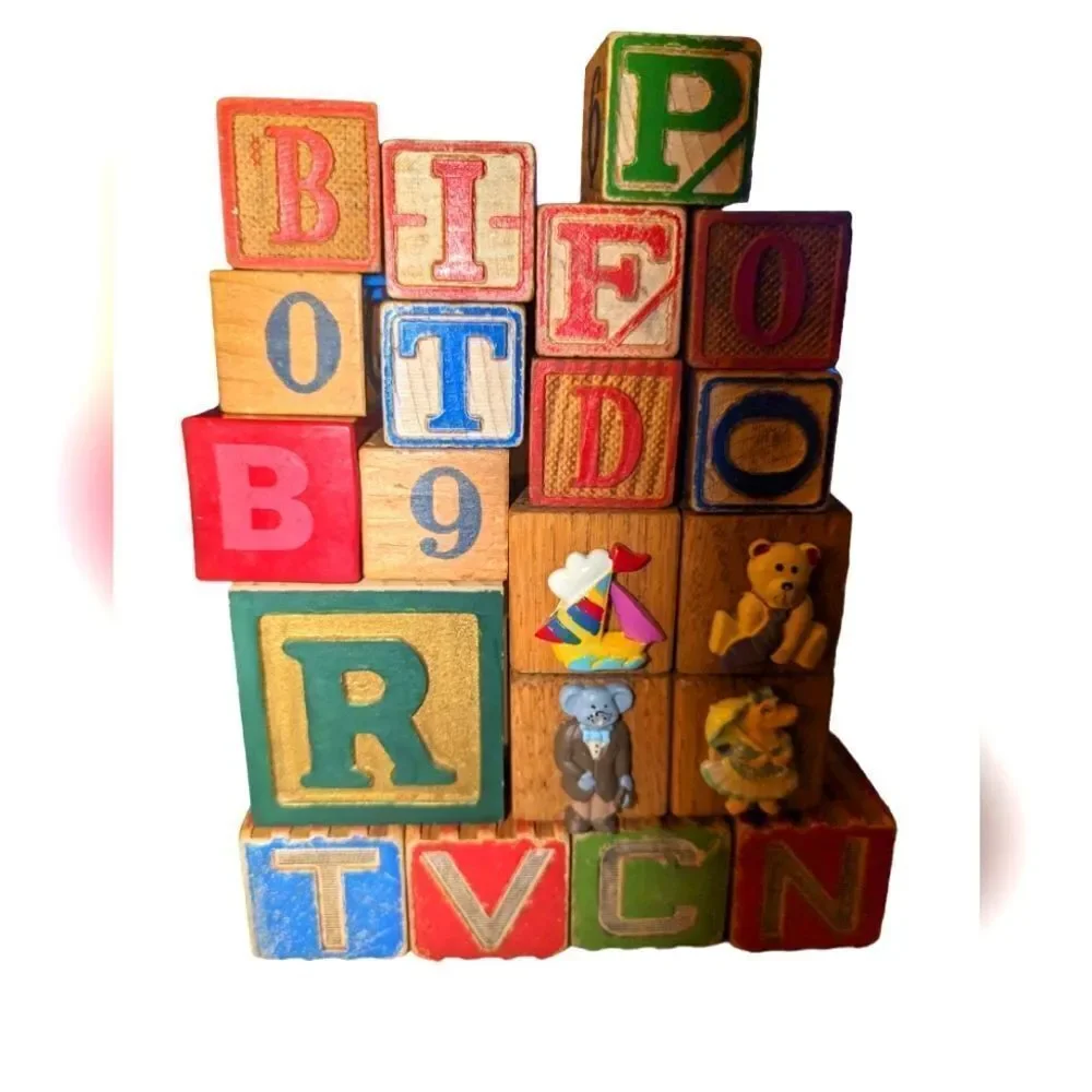 ‎Vintage lot of wooden blocks